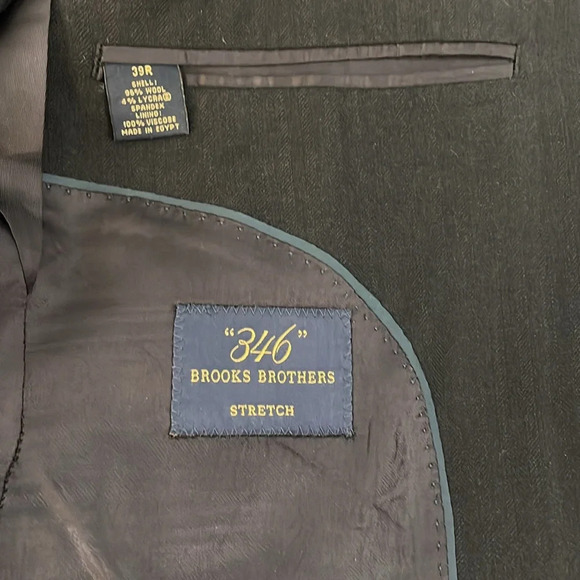 Brooks Brothers | Wool stretch suit jacket/blazer Navy blue Men’s size 39R - Picture 6 of 9